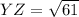 YZ = \sqrt{61}