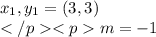 x_1 , y_1 = (3,3) \\ m= -1
