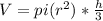V=pi(r^2)*\frac{h}{3}