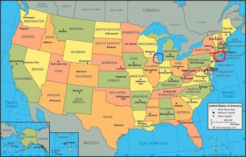Locate Chicago and New York on a US map. Describe their locations in the United States. Do you think