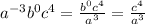 a^{-3}b^0c^4=\frac{b^0c^4}{a^3}=\frac{c^4}{a^3}