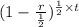 (1-\frac{r}{\frac{1}{2}})^{\frac{1}{2}\times t}