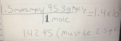 How many grams are in 1.5 moles of mgcl2?