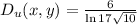 D_{u}(x,y) = \frac{6}{\ln{17}\sqrt{10}}