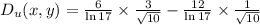 D_{u}(x,y) = \frac{6}{\ln{17}}\times\frac{3}{\sqrt{10}}-\frac{12}{\ln{17}}\times\frac{1}{\sqrt{10}}