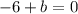 -6+b=0