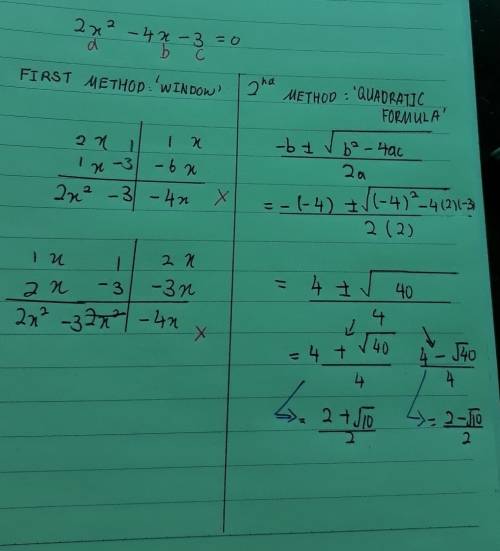 Answer asap- no multiple choice question 10 !  which method of finding quadratic equations would be 