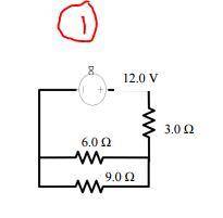 For both circuits: Determine the potential difference on and the current through each resistor. Show