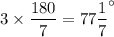 3\times \dfrac{180}{7}=77\dfrac17^{\circ}