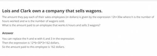 Lewis and clark unaccompanat sells wagons the amount pay each of their self employee in dollars is g