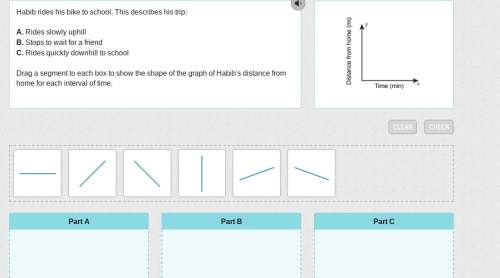 Habib rides his bike to school. this describes his trip:  a. rides slowly uphill b