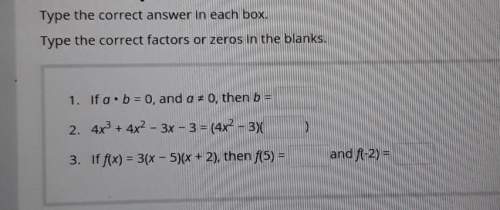 Type the correct factors or zeros in the blanks