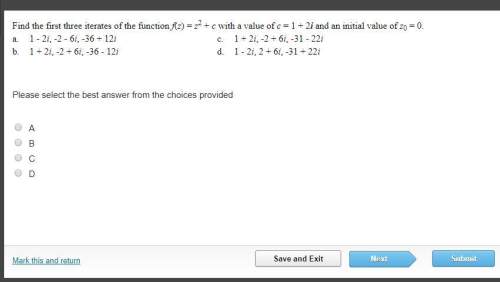Find the first three iterates of the function f(z) = z2 + c with a value of c = 1 + 2i and an initia