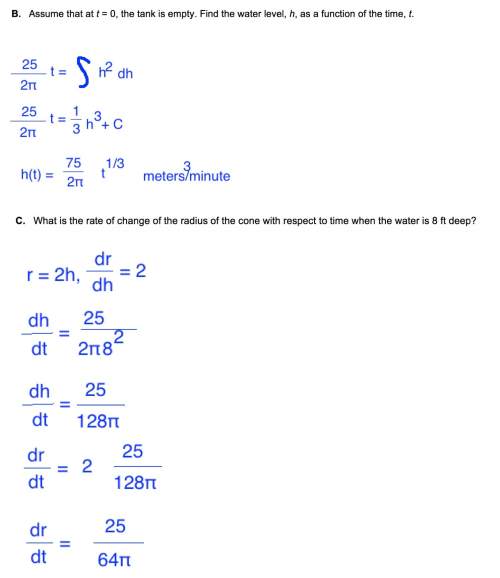 This is a "water tank" calculus problem that i've been working on and i would really appreciate it i