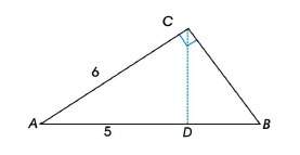 What is the length of the altitude cd in the figure?  a. 3.3 b. 2.7 c. 2.2&lt;