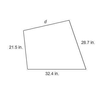 The perimeter of this shape is 108.5 in. what is the length of side d?   in.