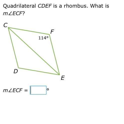 Quadrilateral cdef is a rhombus. what is ecf?