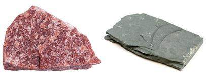 These are two metamorphic rocks. (picture below) which statement about the r