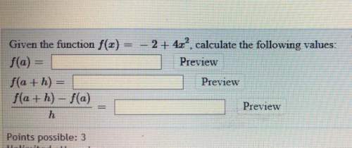 Given function f(x)=-2+4x^2. find the following