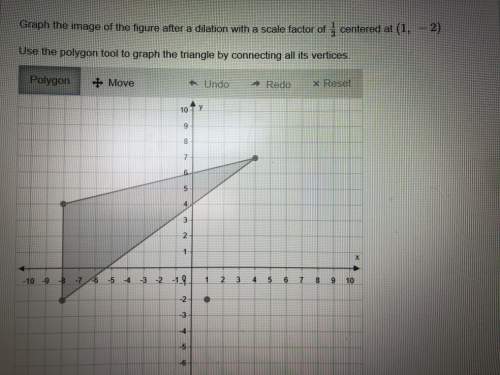 Graph the image of the figure after a dilation with a scale factor of 1/3 centered at (1,-2). use th