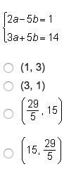 Which ordered pair (a, b) is a solution to the given system?