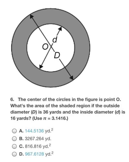 I’ll give the the center of the circles in the figure is point o. what’s the area of th