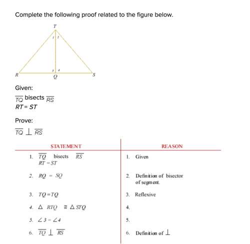 Complete the following proof related to the figure below.  given: bisects rt = st