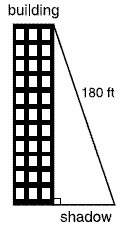 The angle of elevation from the end of the shadow to the top of the building id 70 degrees and the d