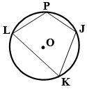 Given: circle k(o), m∠p=95°, m∠j=110°, measurement of arc lk = 125° find: measurement