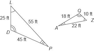 Complete the similarity statement for the two triangles shown. enter your an
