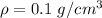 \rho= 0.1 \ g/cm^3