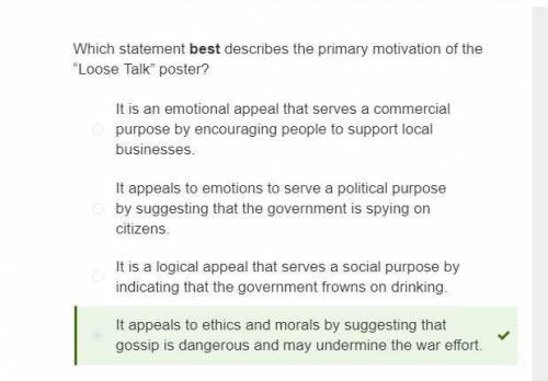 Which statement best describes the primary motivation of the Loose Talk poster? It is a logical app