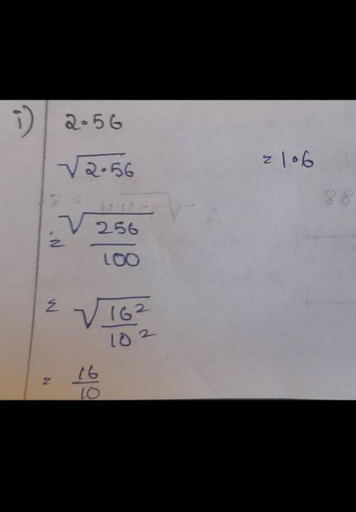 Find the square root of the following decimal numbers.