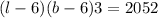 (l-6)(b-6)3=2052