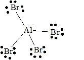 Indicate the lewis structure of the anion albr4- and determine its geometry.