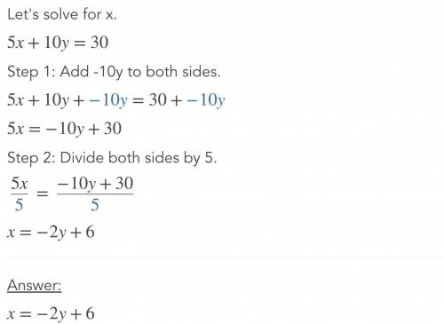 Solve the following systems of equations without graphing 5x + 10y = 30