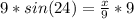 9*sin(24)= \frac{x}{9}*9