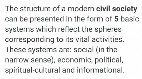 What are 5 elements to civil society?