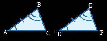 Which piece of information below will not help you prove that triangles ABC and DEF are congruent us