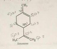 Limonene is an oil from oranges and lemons. Click on all the carbon

atoms its structures that have
