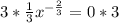 3 * \frac{1}{3}x^{-\frac{2}{3}} = 0*3