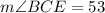 m\angle BCE= 53\degree