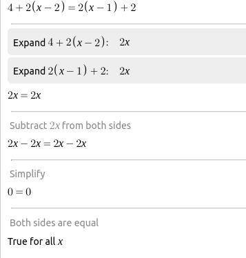 4 + 2(x - 2) = 2 (x - 1) + 2 = ?