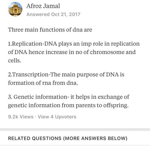 List 3 roles of dna in relation to genetic information: