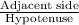 \frac{\text{Adjacent side}}{\text{Hypotenuse}}