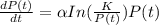 \frac{dP(t)}{dt} = \alpha In ( \frac{K}{P(t)} )P(t)