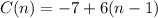 C(n) = -7 + 6(n - 1)