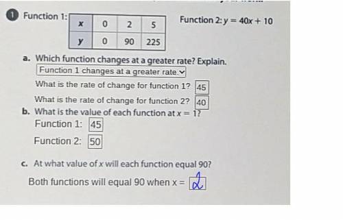 Help Me, Now! C. At what value of x will each function equal 90? Both functions will equal 90 when x
