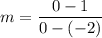 m=\dfrac{0-1}{0-(-2)}