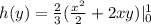 h(y) = \frac{2}{3}(\frac{x^2}{2} + 2xy)|\limits^{1}_{0}